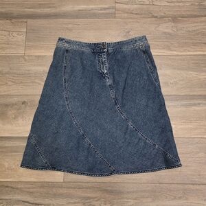 Vtg Skirt Denium Y2K 90S  Axcess Liz Claiborne Denim A-line Yoke Symetrical